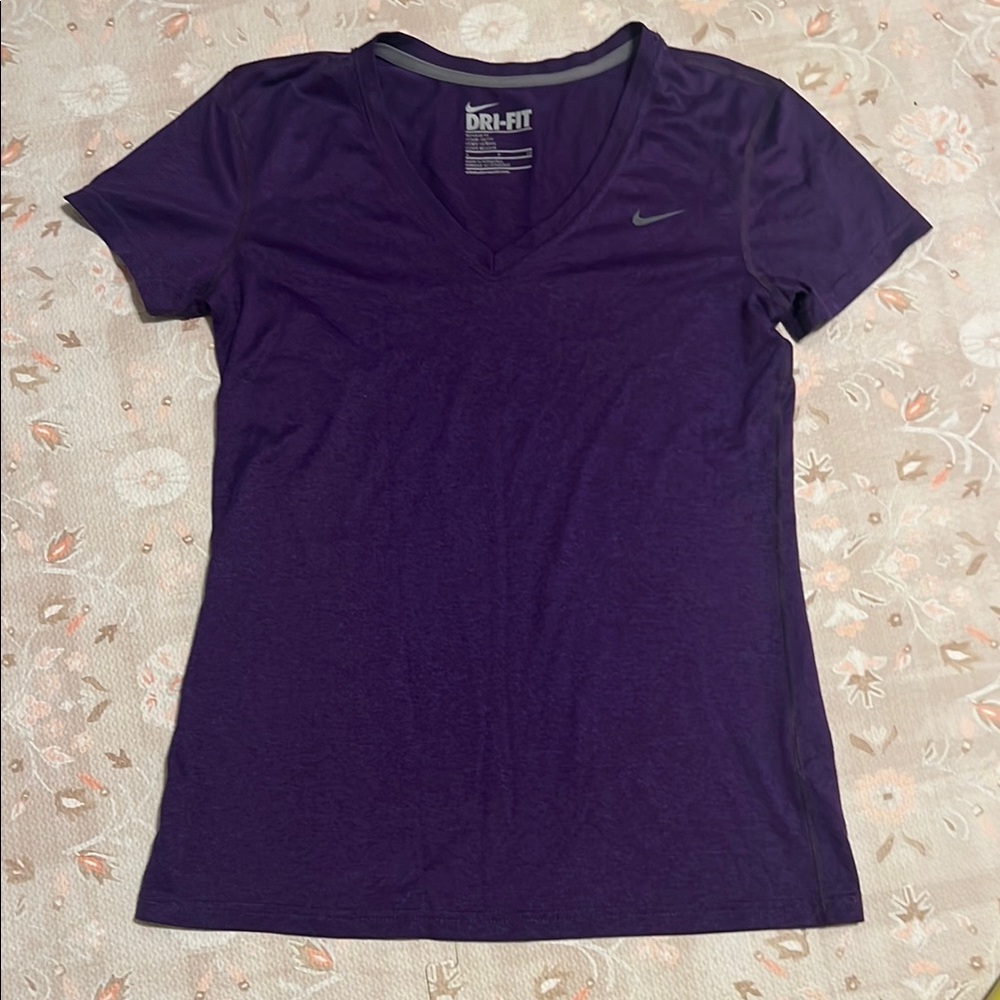 Nike Women's Purple Dri-FIT‎ V-Neck Top